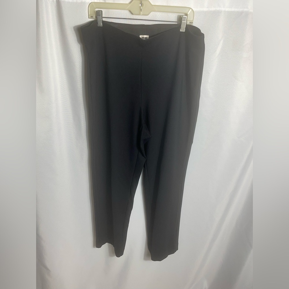 Anne Klein Black Pull-On Pants 2X Plus Size Stretch Comfort Fit